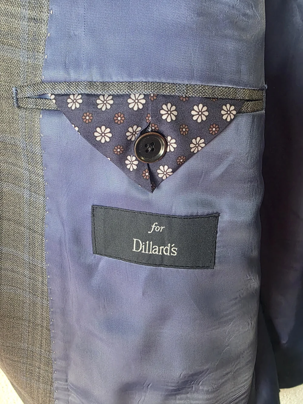 Hart Schaffner Marx Gray Plaid Sport Coat with Blue Windowpane